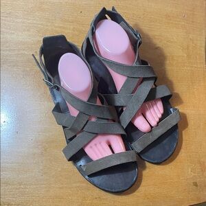 All Saints Men's Strappy Sandals in Dark Olive. Size 10